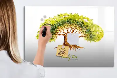 Magnettafel beschreibbar mit Stammbaum-Motiv