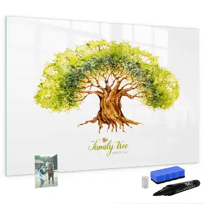 Magnettafel beschreibbar mit Stammbaum-Motiv