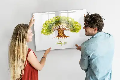 Magnettafel beschreibbar mit Stammbaum-Motiv