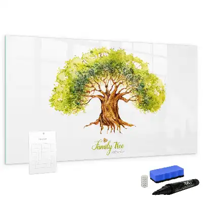 Magnettafel beschreibbar mit Stammbaum-Motiv