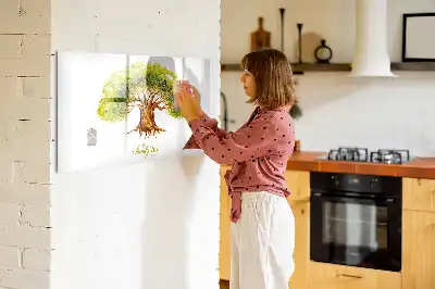 Magnettafel beschreibbar mit Stammbaum-Motiv