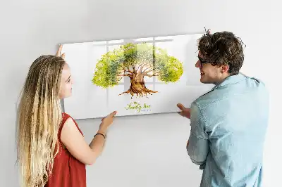 Magnettafel beschreibbar mit Stammbaum-Motiv