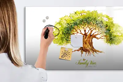Magnettafel beschreibbar mit Stammbaum-Motiv