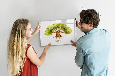 Magnettafel beschreibbar mit Stammbaum-Motiv