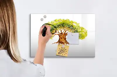 Magnettafel beschreibbar mit Stammbaum-Motiv