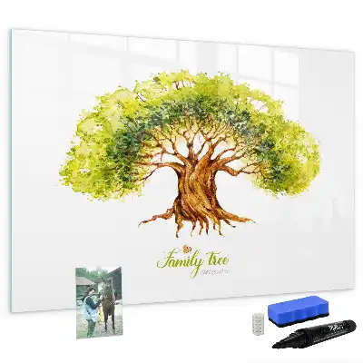 Magnettafel beschreibbar mit Stammbaum-Motiv