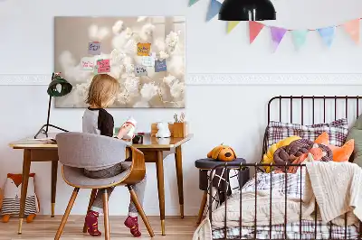 Schreib-Magnettafel mit Motiv kleine weiße Blumen