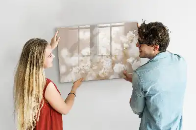 Schreib-Magnettafel mit Motiv kleine weiße Blumen