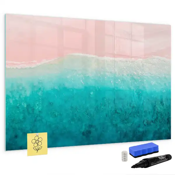 Schreib-Magnettafel mit Motiv Strand und Meer