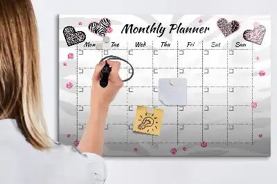 Magnetische Schreibtafel eleganter Monatsplaner