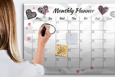 Magnetische Schreibtafel eleganter Monatsplaner