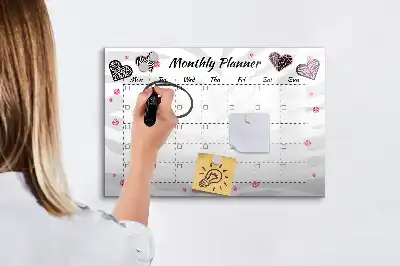 Magnetische Schreibtafel eleganter Monatsplaner