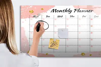 Monatsplaner als beschreibbare Magnettafel