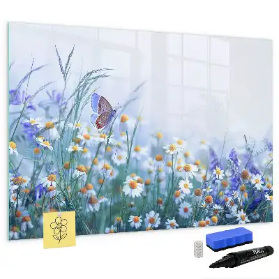 Magnettafel beschreibbar mit Motiv Schmetterling auf der Wiese