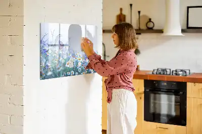 Magnettafel beschreibbar mit Motiv Schmetterling auf der Wiese
