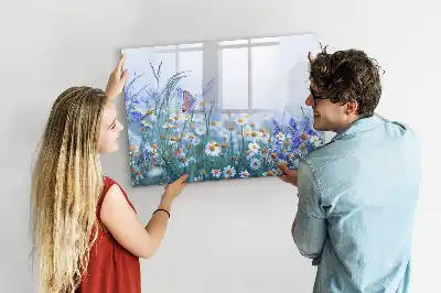 Magnettafel beschreibbar mit Motiv Schmetterling auf der Wiese