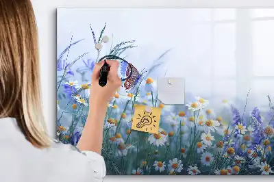 Magnettafel beschreibbar mit Motiv Schmetterling auf der Wiese