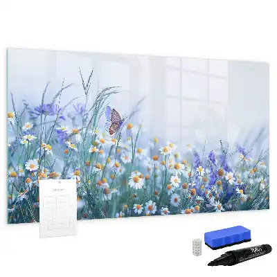 Magnettafel beschreibbar mit Motiv Schmetterling auf der Wiese