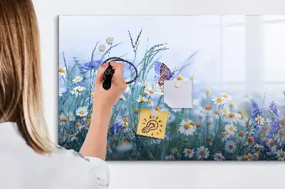 Magnettafel beschreibbar mit Motiv Schmetterling auf der Wiese