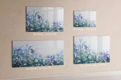 Magnettafel beschreibbar mit Motiv Schmetterling auf der Wiese