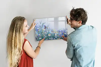 Magnettafel beschreibbar mit Motiv Schmetterling auf der Wiese