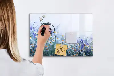 Magnettafel beschreibbar mit Motiv Schmetterling auf der Wiese