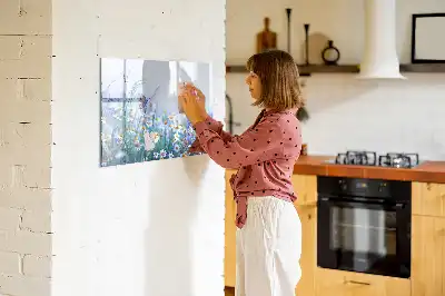 Magnettafel beschreibbar mit Motiv Schmetterling auf der Wiese