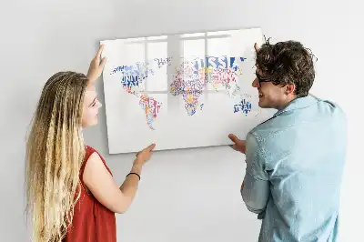 Schreib-Magnettafel mit Weltkarte der Länder