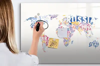 Schreib-Magnettafel mit Weltkarte der Länder