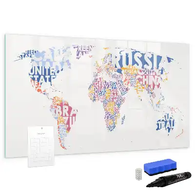 Schreib-Magnettafel mit Weltkarte der Länder