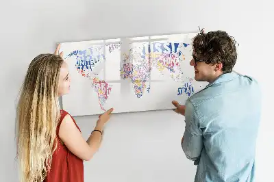 Schreib-Magnettafel mit Weltkarte der Länder