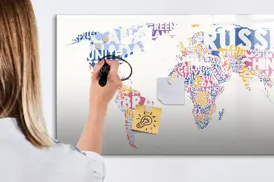 Schreib-Magnettafel mit Weltkarte der Länder