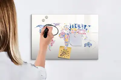 Schreib-Magnettafel mit Weltkarte der Länder