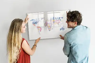 Schreib-Magnettafel mit Weltkarte der Länder