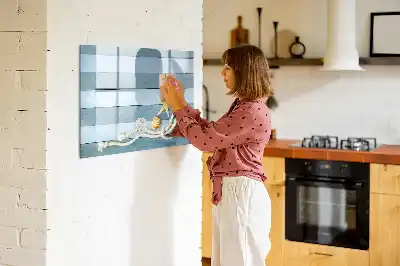 Beschreibbare Magnettafel mit Motiv Bretter, Pflanzen und Muscheln