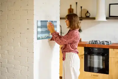 Beschreibbare Magnettafel mit Motiv Bretter, Pflanzen und Muscheln
