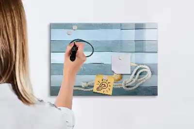 Beschreibbare Magnettafel mit Motiv Bretter, Pflanzen und Muscheln