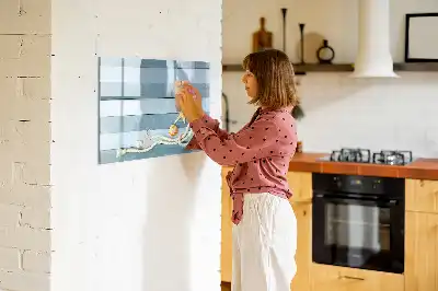Beschreibbare Magnettafel mit Motiv Bretter, Pflanzen und Muscheln
