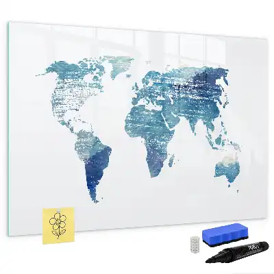 Weltkarte beschreibbare Magnettafel