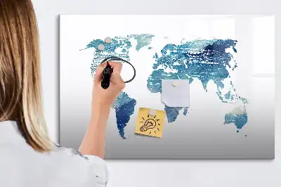 Weltkarte beschreibbare Magnettafel