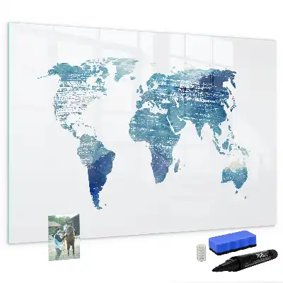 Weltkarte beschreibbare Magnettafel