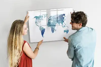 Weltkarte beschreibbare Magnettafel