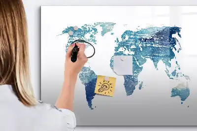 Weltkarte beschreibbare Magnettafel