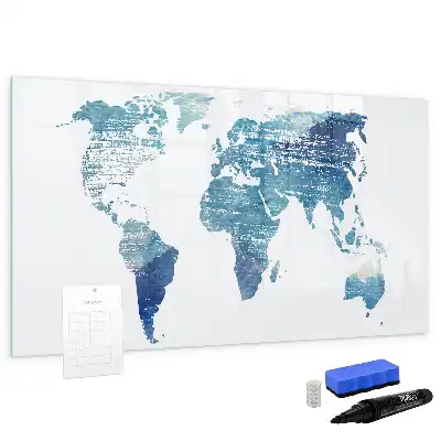 Weltkarte beschreibbare Magnettafel