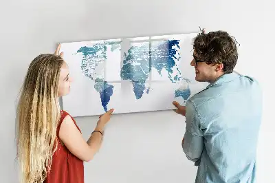 Weltkarte beschreibbare Magnettafel