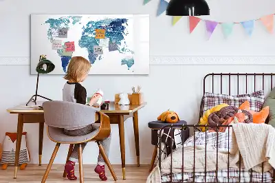 Weltkarte beschreibbare Magnettafel