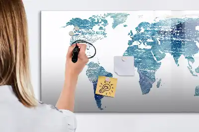 Weltkarte beschreibbare Magnettafel