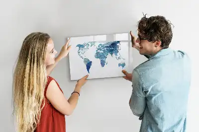 Weltkarte beschreibbare Magnettafel