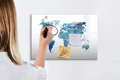 Weltkarte beschreibbare Magnettafel