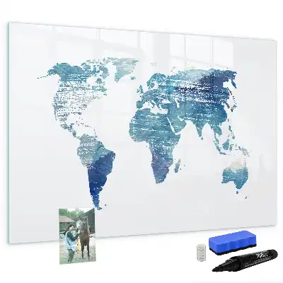 Weltkarte beschreibbare Magnettafel